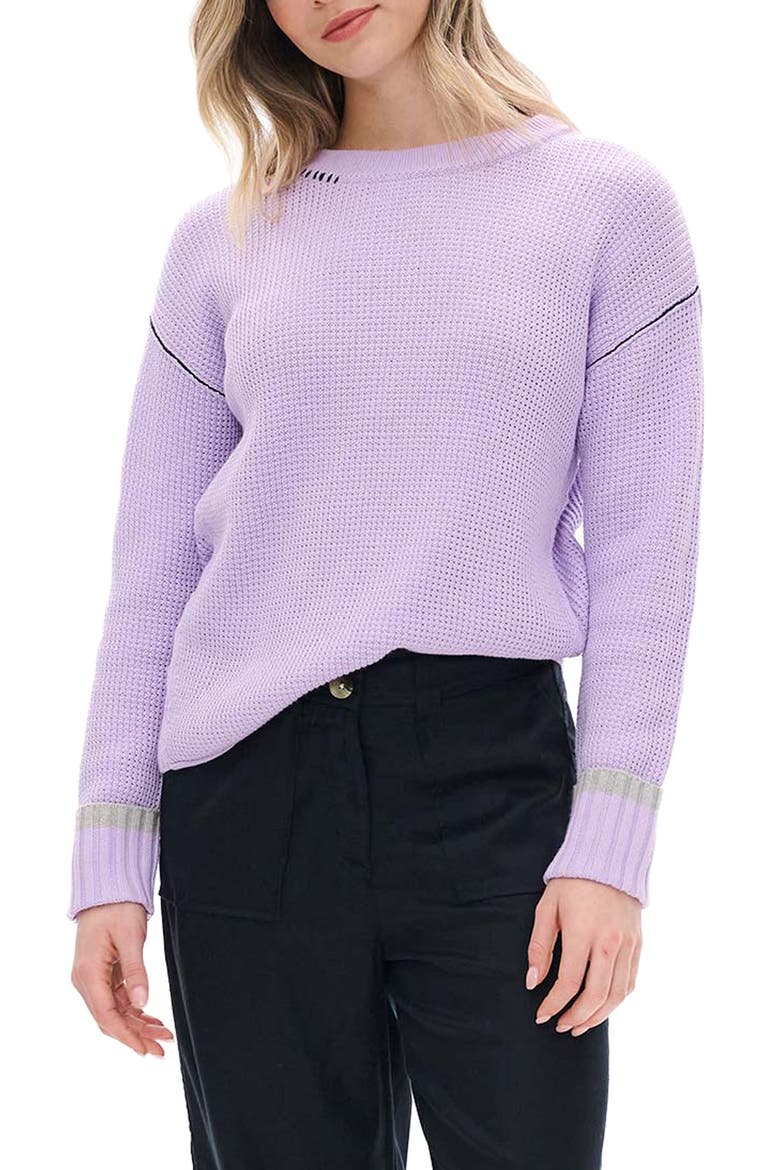 Waffle Knit Sweater, Main, color, LIGHT LILAC