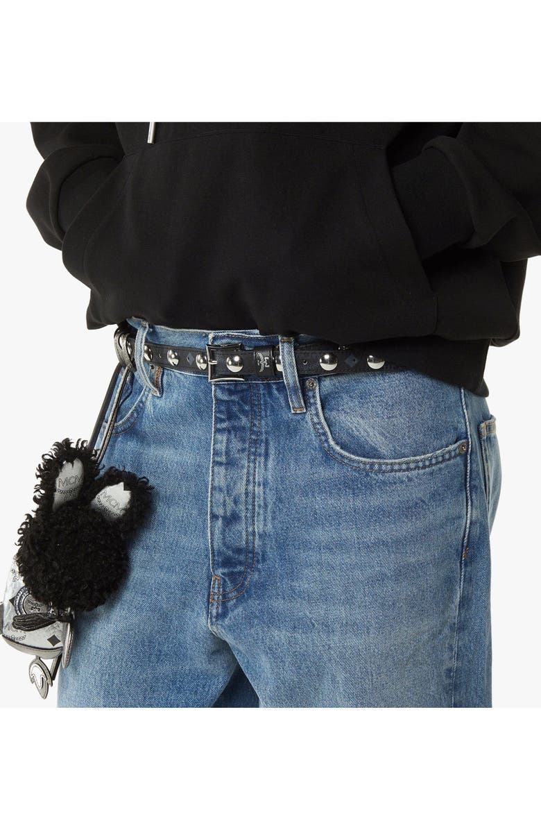 MCM Aren 1" Belt in Galactic Gala Leather, Alternate, color, Black