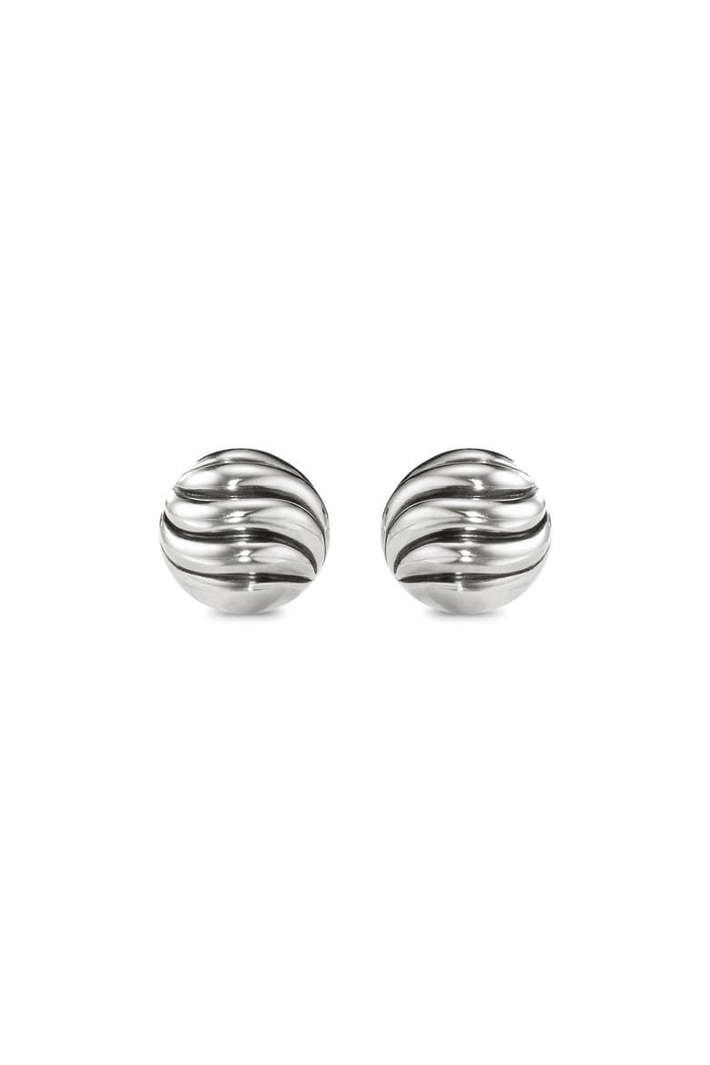 Sculpted Cable Stud Earrings, Main, color, SILVER