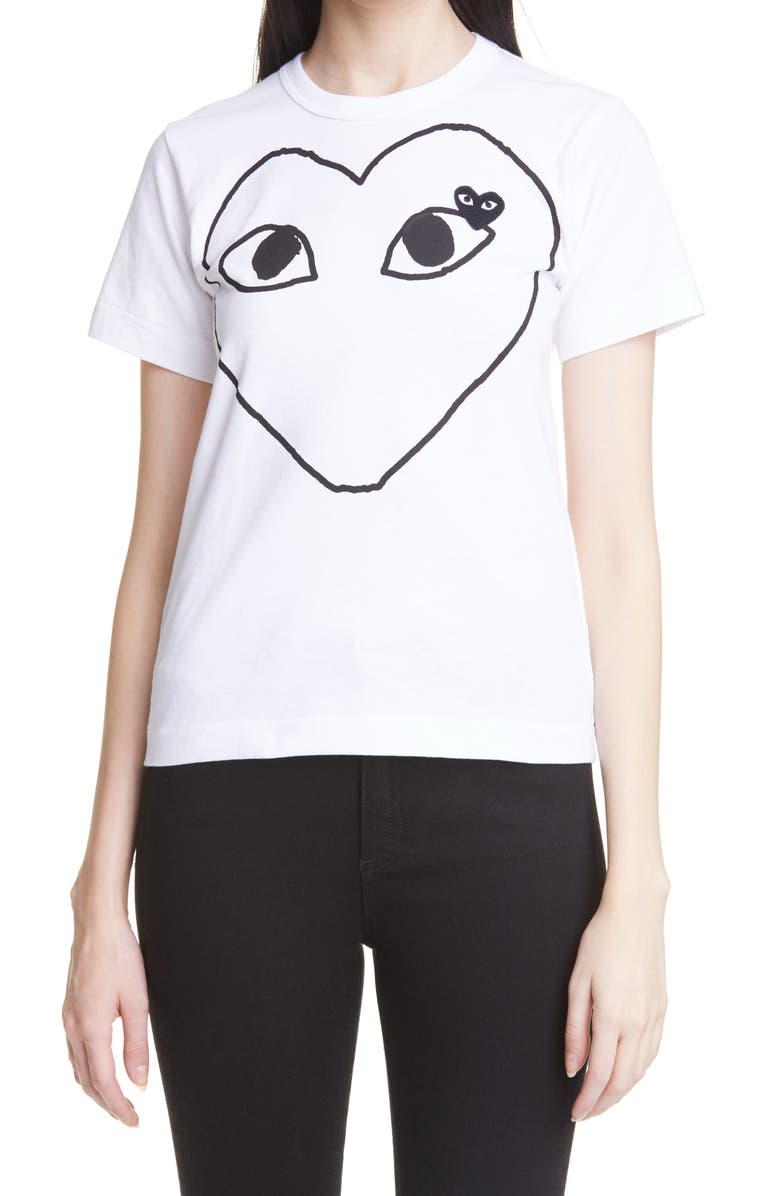 Comme des Garçons PLAY Heart Graphic Tee, Main, color, 