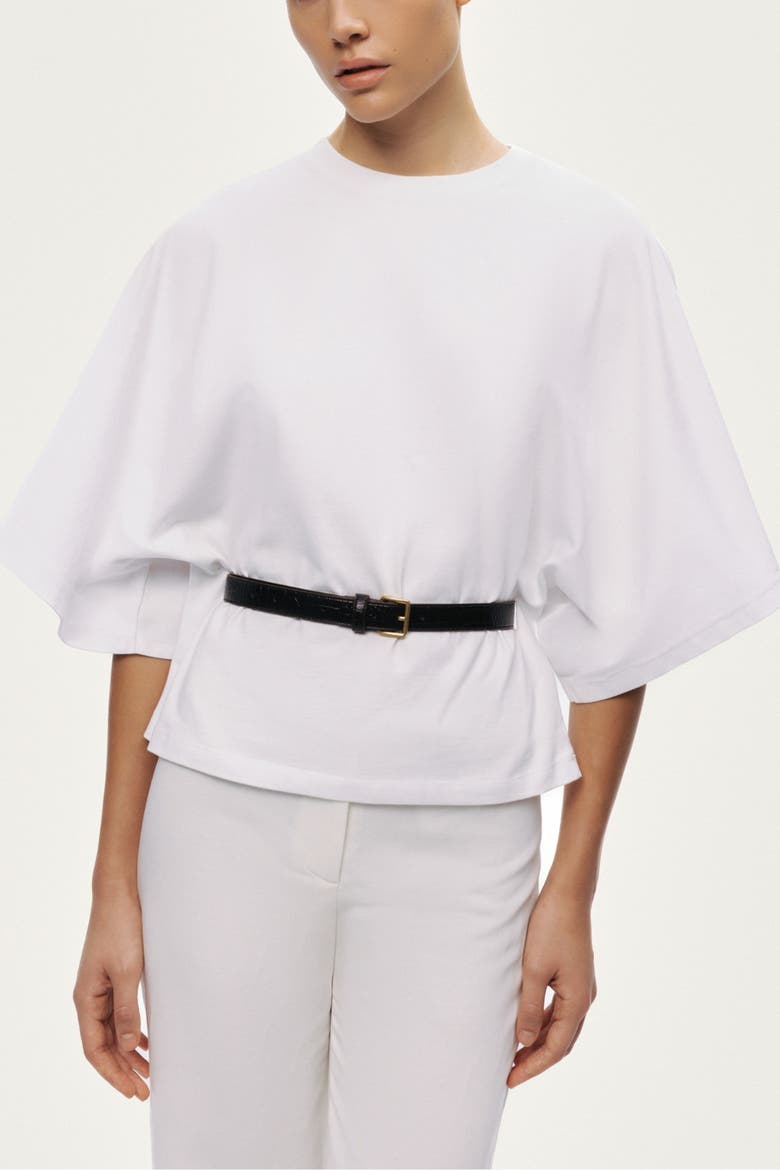 Belted Oversized T-Shirt, Alternate, color, Ivory