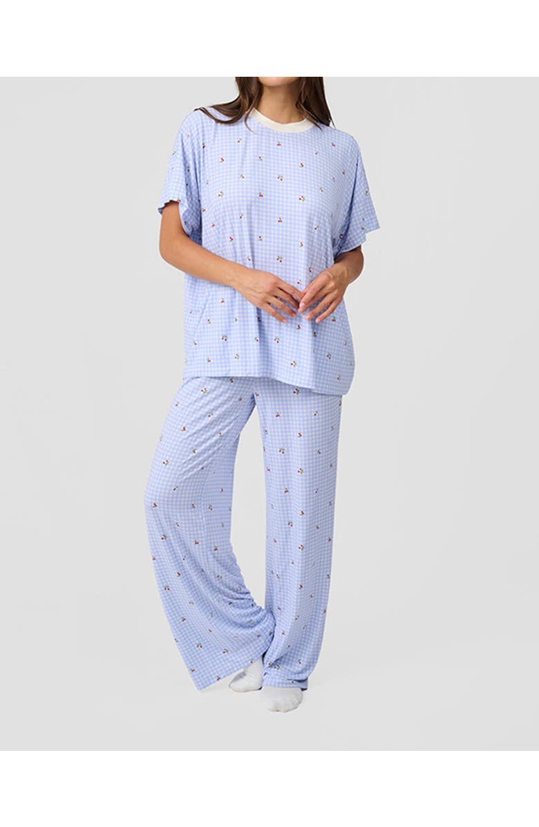 WeWoreWhat Sleep Pull-On Pants, Alternate, color, Baby Blue/Iv Mt