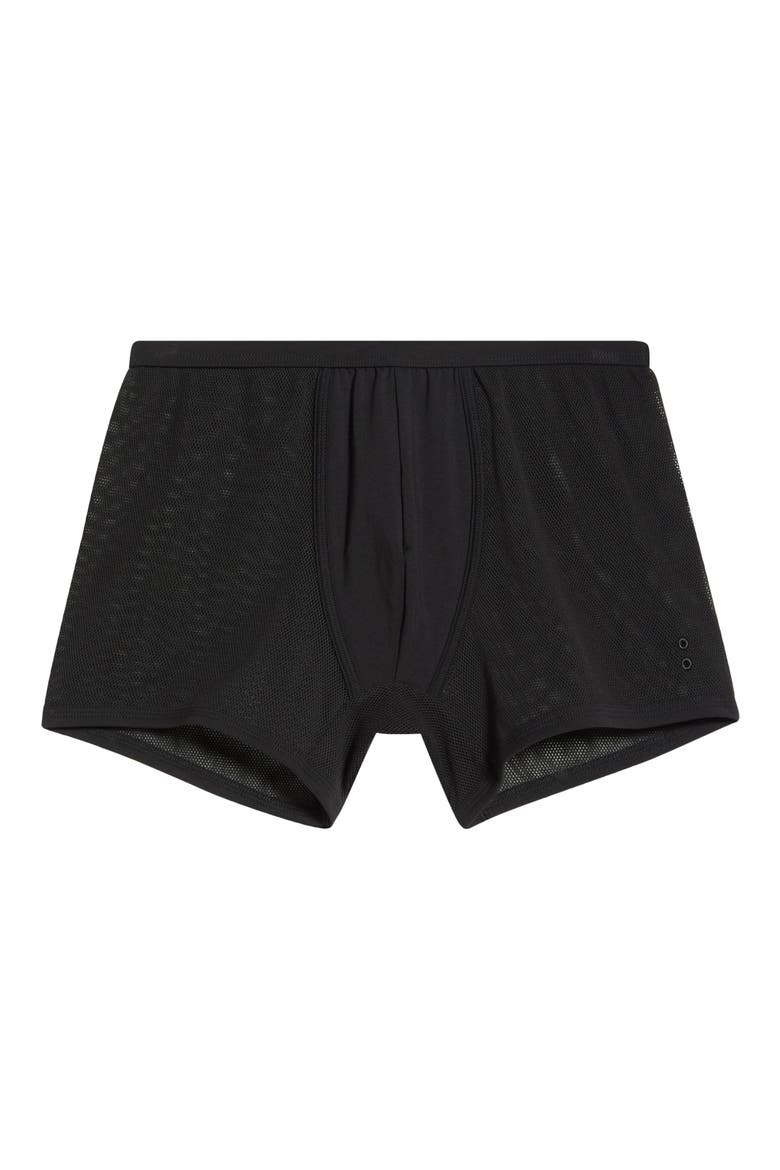 Mesh Cotton Boxer Briefs, Main, color, BLACK