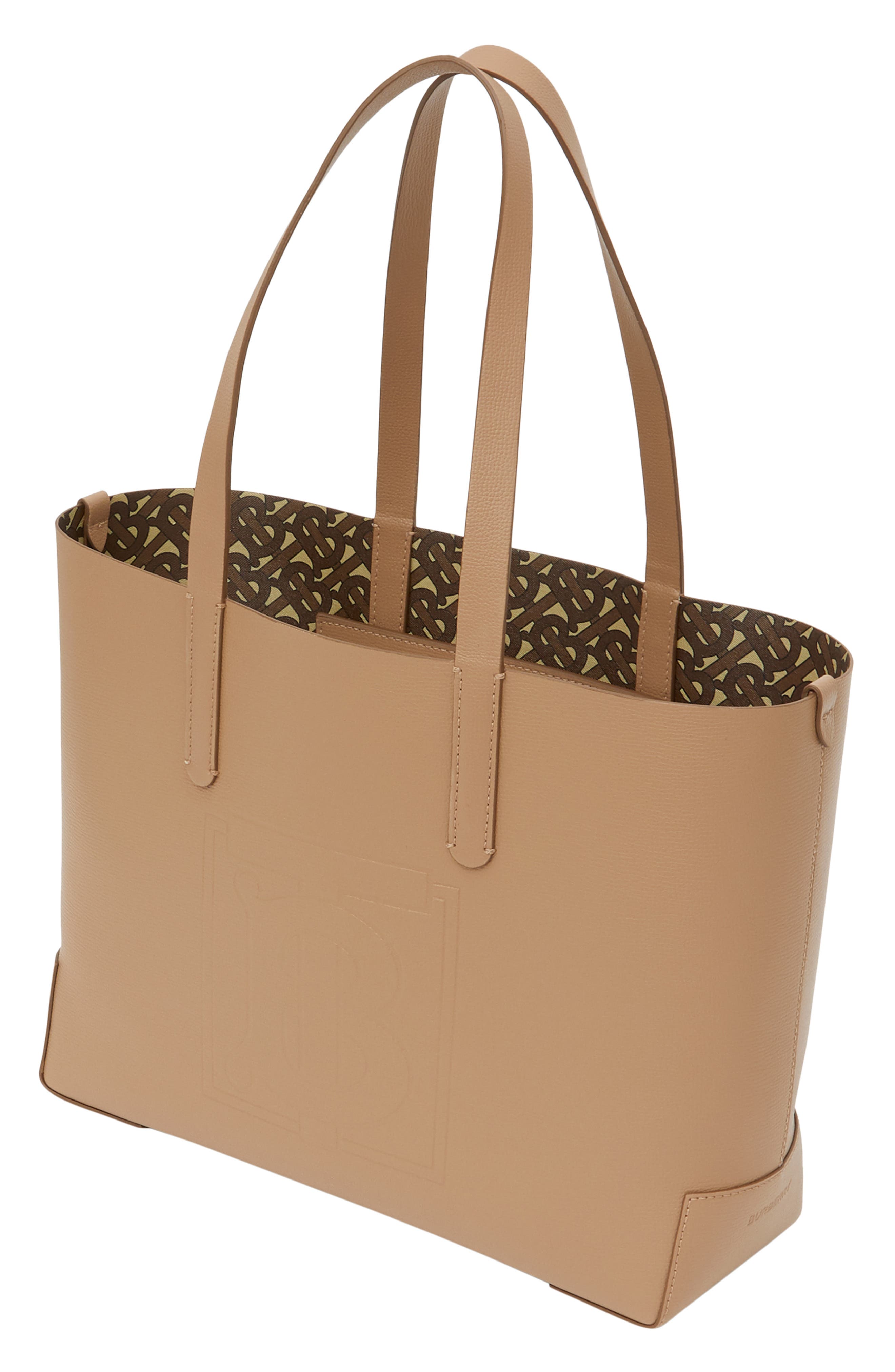 Burberry Embossed Monogram Leather Tote, Alternate, color, 
