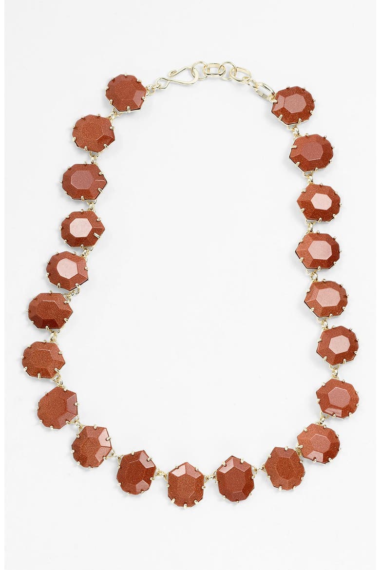 'Sam' Stone Necklace, Alternate, color, GOLDSTONE/ GOLD