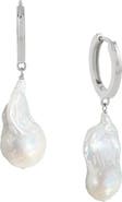 Astor & Orion Baroque Pearl Huggies Sterling Silver