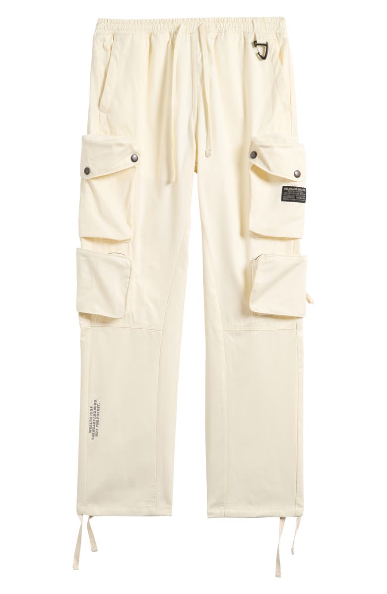 Billionaire Boys Club Barracks Pull-On Twill Cargo Pants, Alternate, color, Winter White