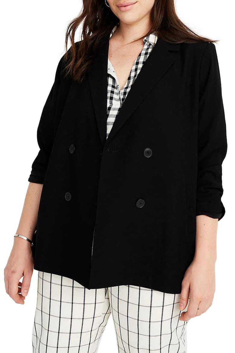Caldwell Double Breasted Blazer, Alternate, color, TRUE BLACK
