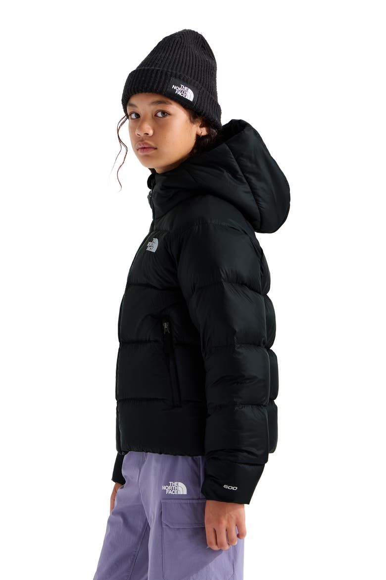 Kids' Hydrenalite Down Hooded Jacket, Alternate, color, TNF BLACK