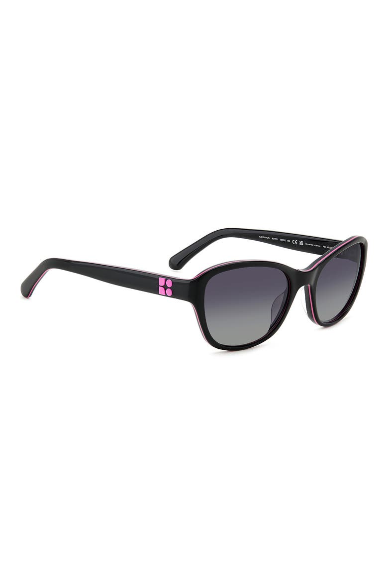 gold 56mm gradient rectangular sunglasses, Alternate, color, BLACK