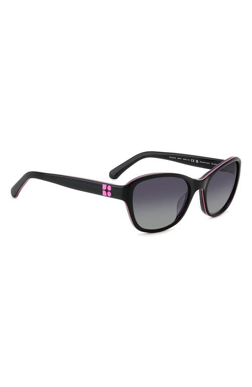 Kate Spade New York Gold 56mm Gradient Rectangular Sunglasses In Black