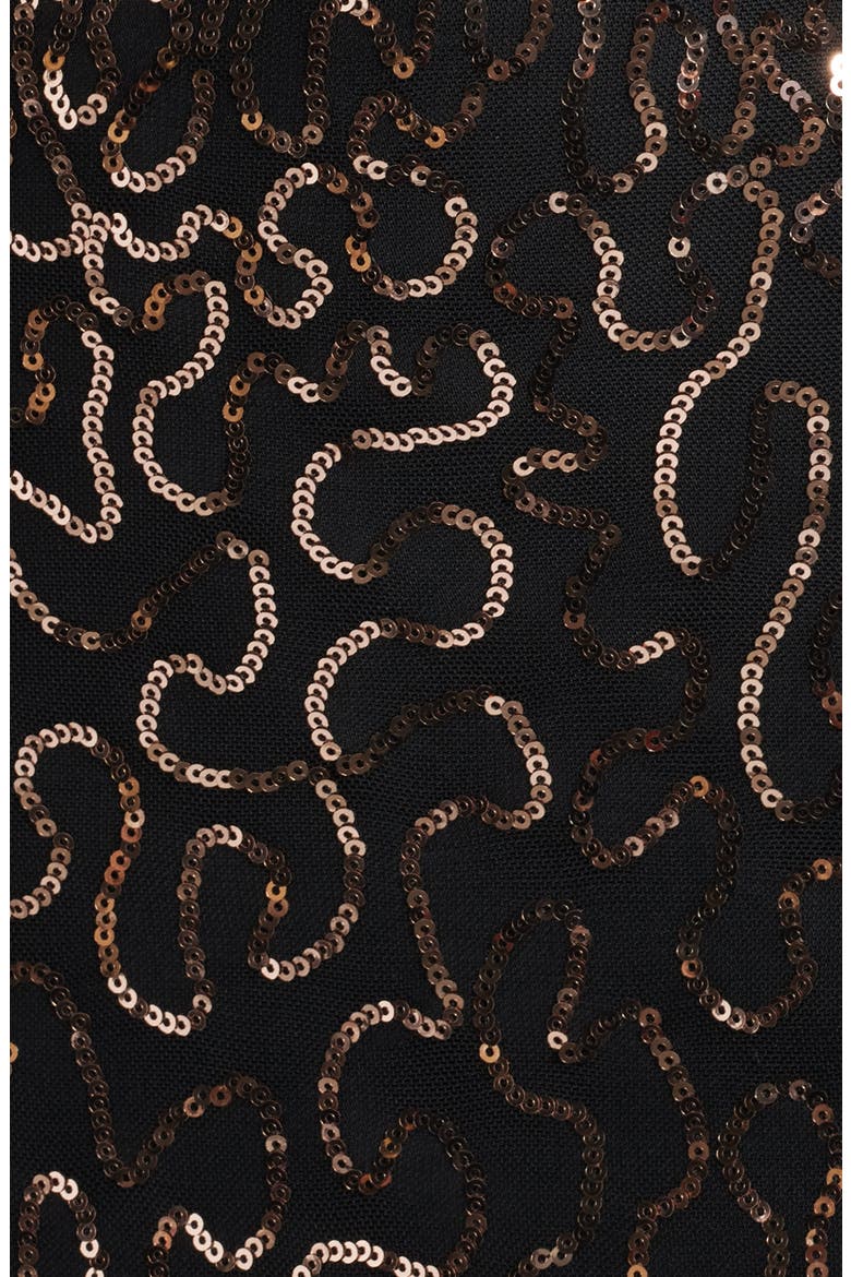 Sequin Sheath Midi Dress, Alternate, color, ANNE BLACK/ ROSE GOLD
