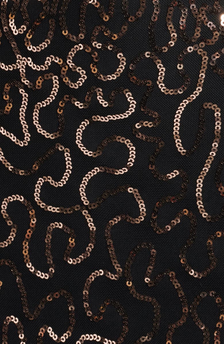 Anne Klein Sequin Sheath Midi Dress, Alternate, color, Anne Black/ Rose Gold