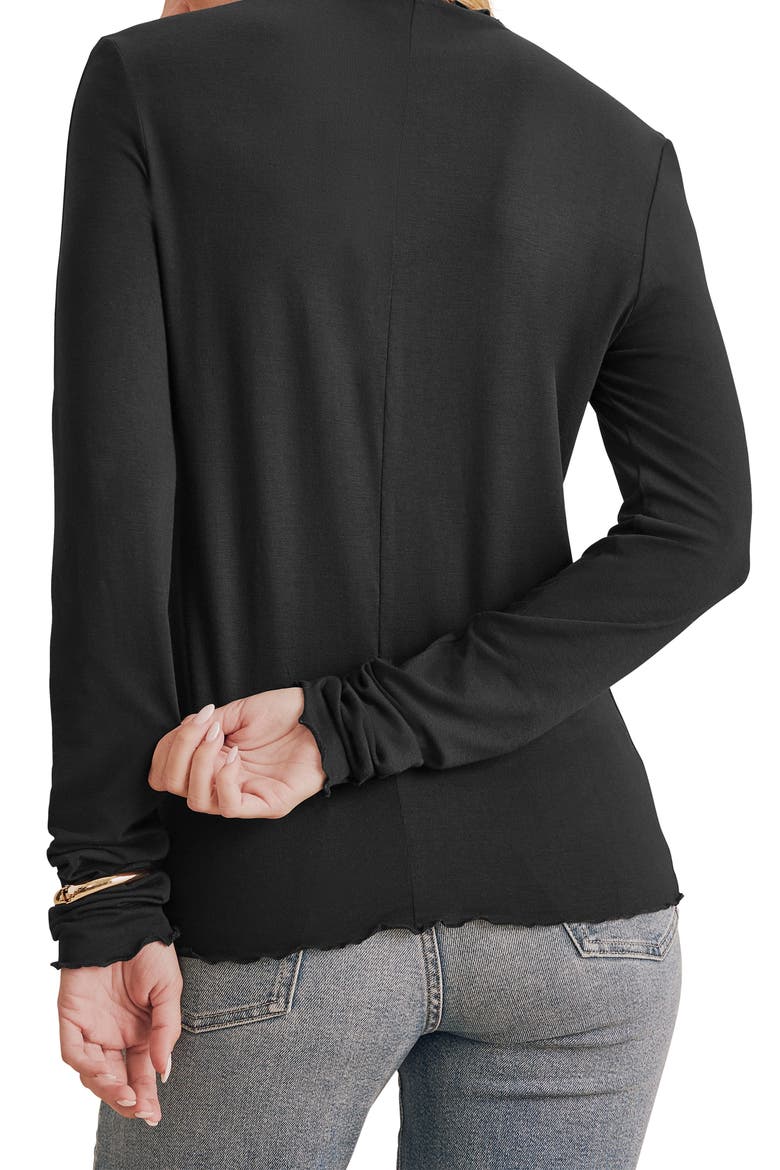 Long Sleeve Mock Neck Top, Alternate, color, BLACK