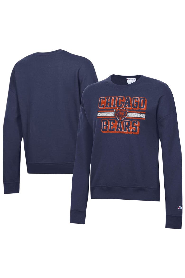 Women's Champion  Navy Chicago Bears Powerblend Fleece Sweatshirt, Main, color, Navy