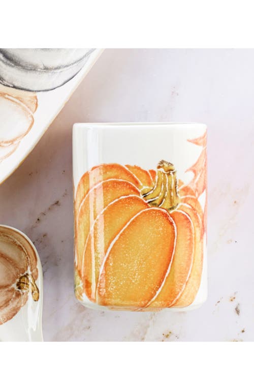 Vietri Pumpkins Utensil Holder In Orange