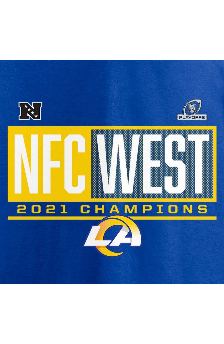 FANATICS Men's Fanatics Branded Royal Los Angeles Rams 2021 NFC West Division Champions Big & Tall Blocked Favorite T-Shirt, Alternate, color, 