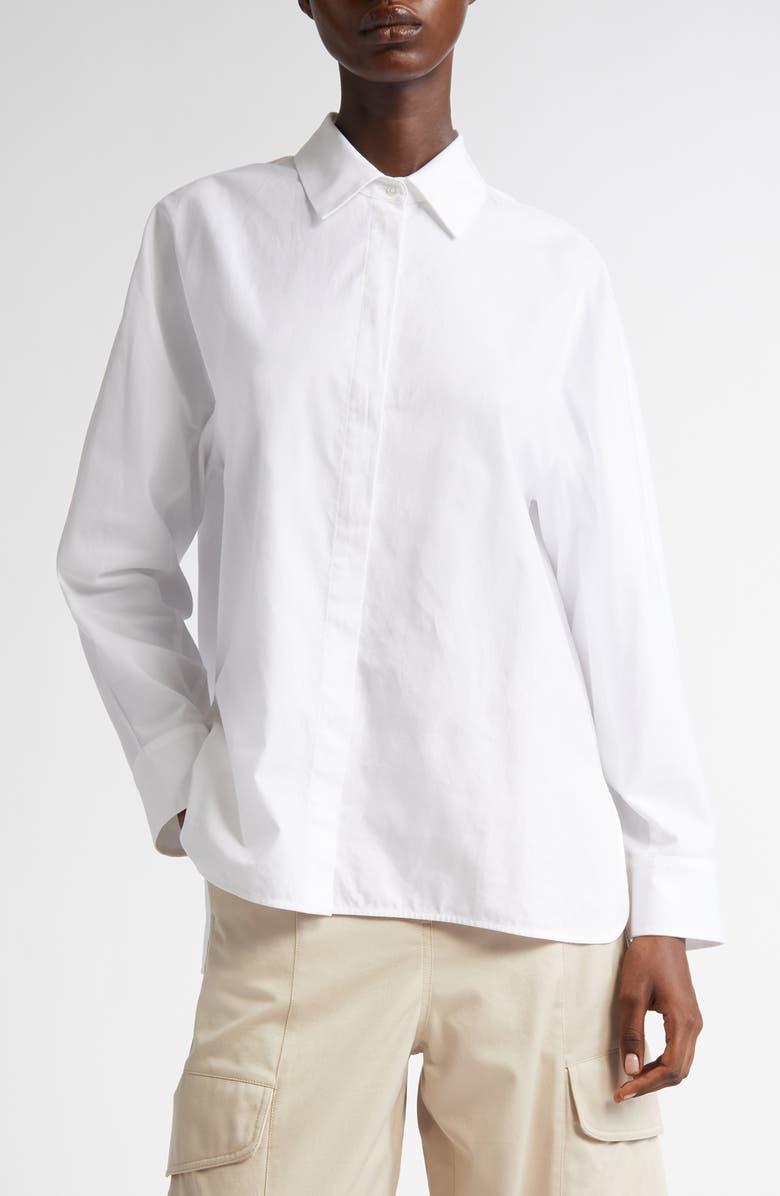 Max Mara Conero Oxford Button-Up Shirt, Main, color, 