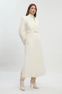 Karen Millen Wool Notch Neck Belted Maxi Coat