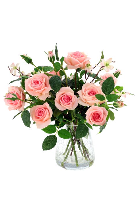 Roses in Crackle Vase