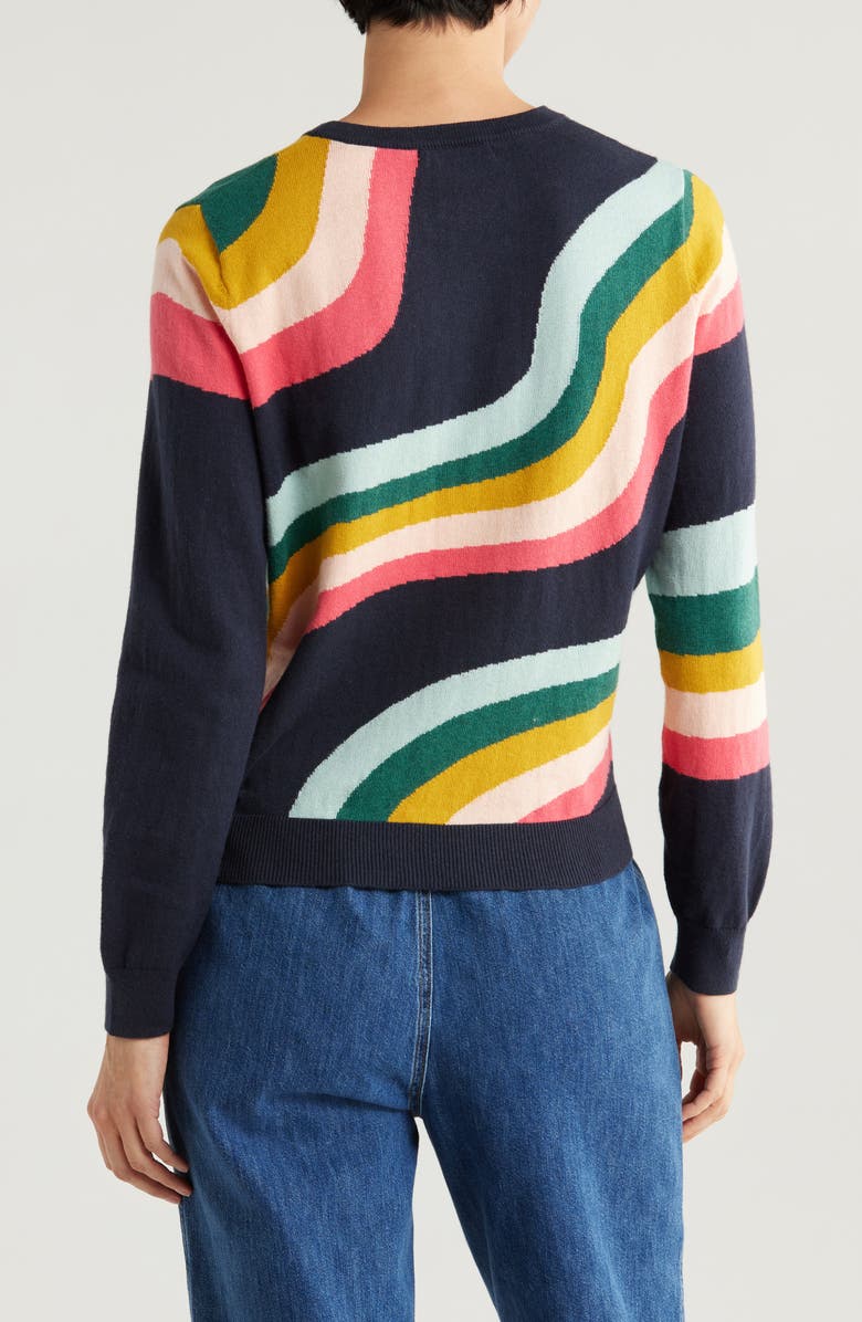 Marine Layer Icon Rainbow Swirl Print Cotton Sweater, Alternate, color,