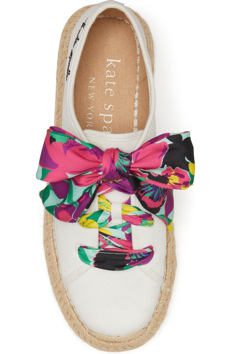 Kate Spade New York eastwell orchid bloom platform sneaker, Alternate, color, Fresh White