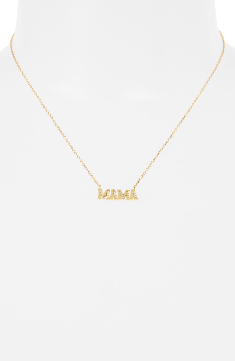 ARGENTO VIVO CZ Pavé Mama Pendant Necklace & Heart Stud Earrings, Alternate, color, Gold