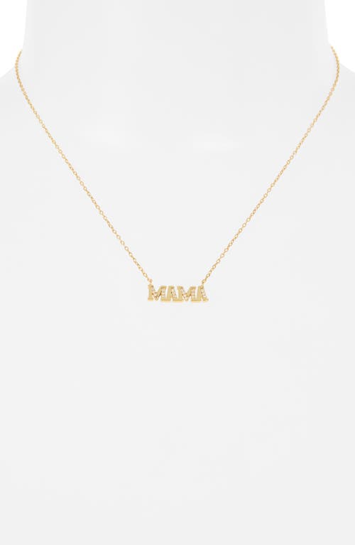 Argento Vivo Cz Pavé Mama Pendant Necklace & Heart Stud Earrings In Gold