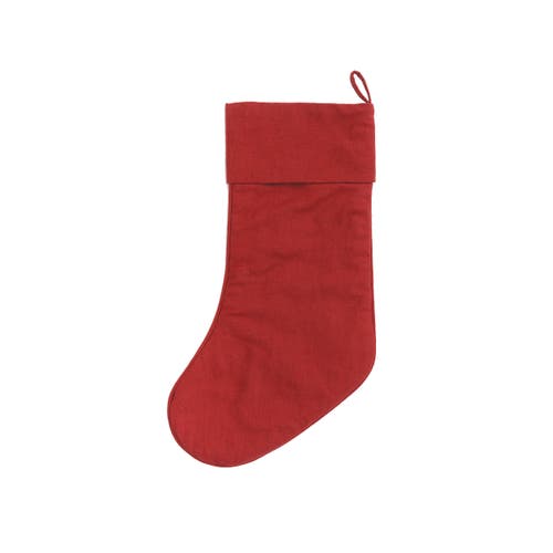C & F Home C&f Home Woodland Christmas Winter Deer Cotton Stocking With Red Cuff And Toe 20" In Red