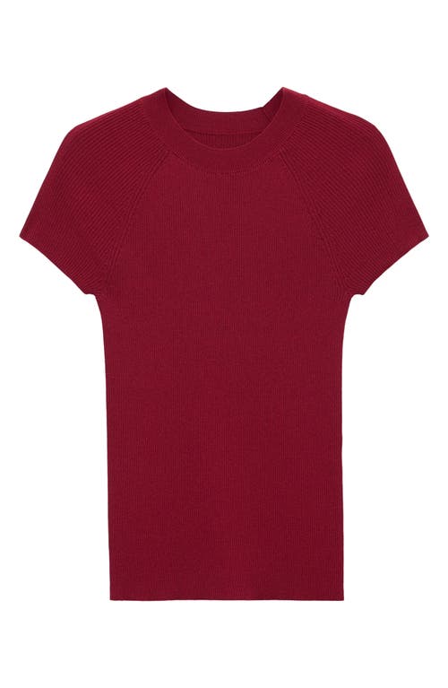 Mango Rib Sweater In Burgundy