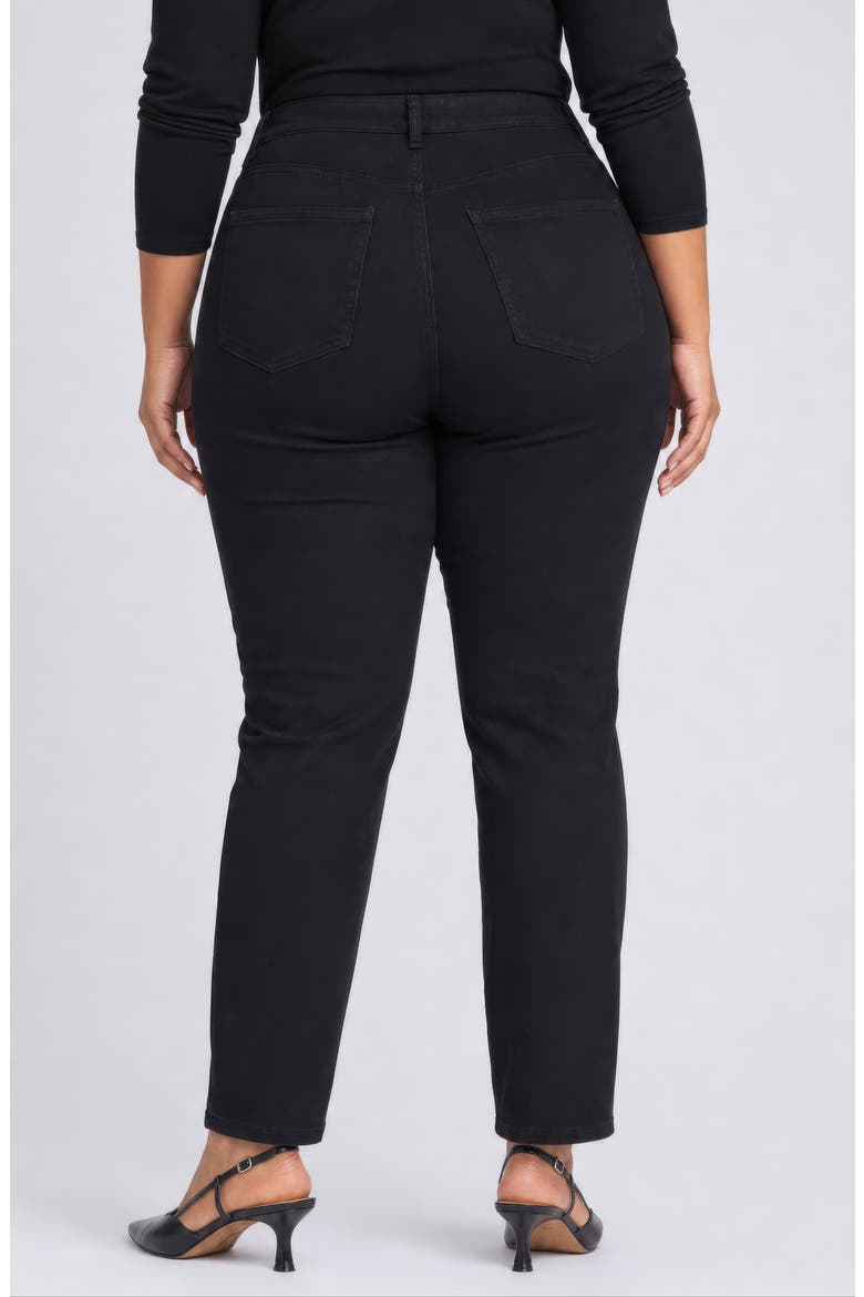 Marilyn Rhinestone High Waist Ankle Straight Leg Jeans, Alternate, color, BLACK RINSE