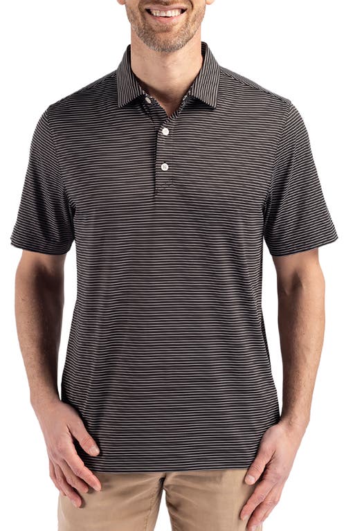 Cutter & Buck Forge Eco Stripe Performance Golf Polo in Black/white 