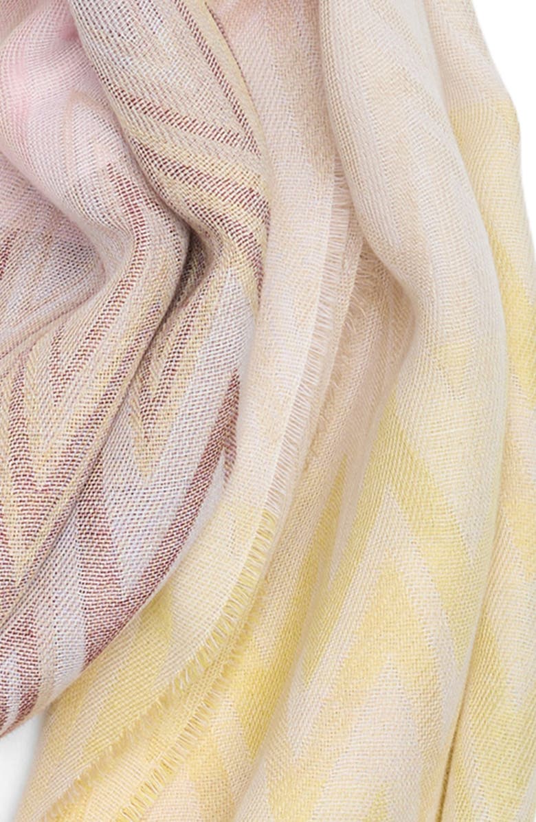 Missoni Woven Zigzag Fringe Cotton & Modal Scarf, Alternate, color, 0003 Pink Cream Multi