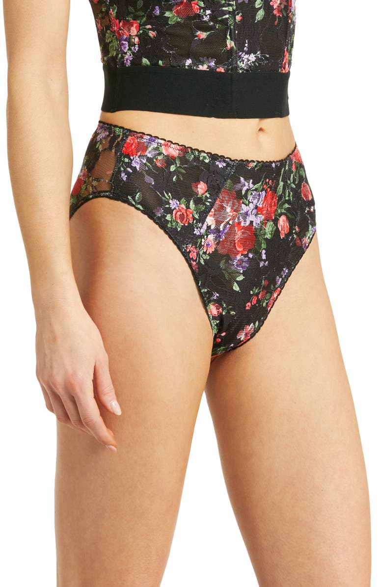 KILO BRAVA High Waist Floral Lace Panties, Alternate, color,