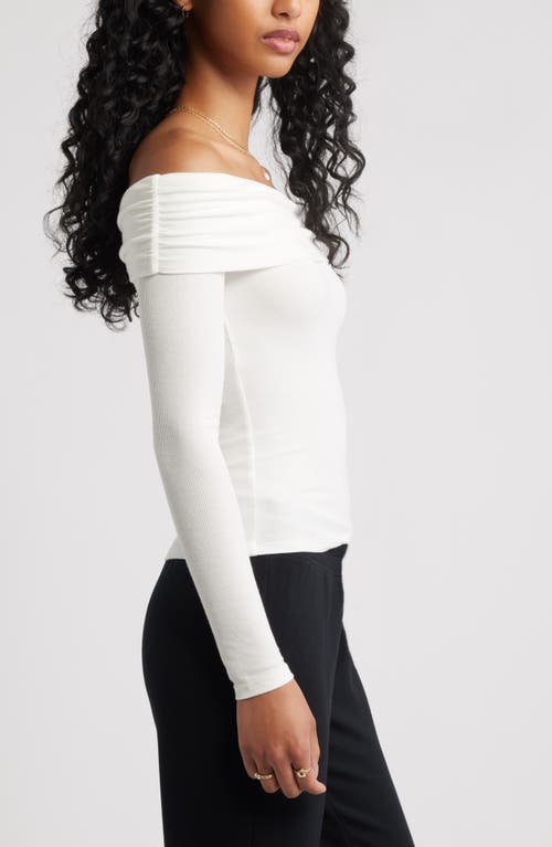 Bp. Rib Off The Shoulder Top In White