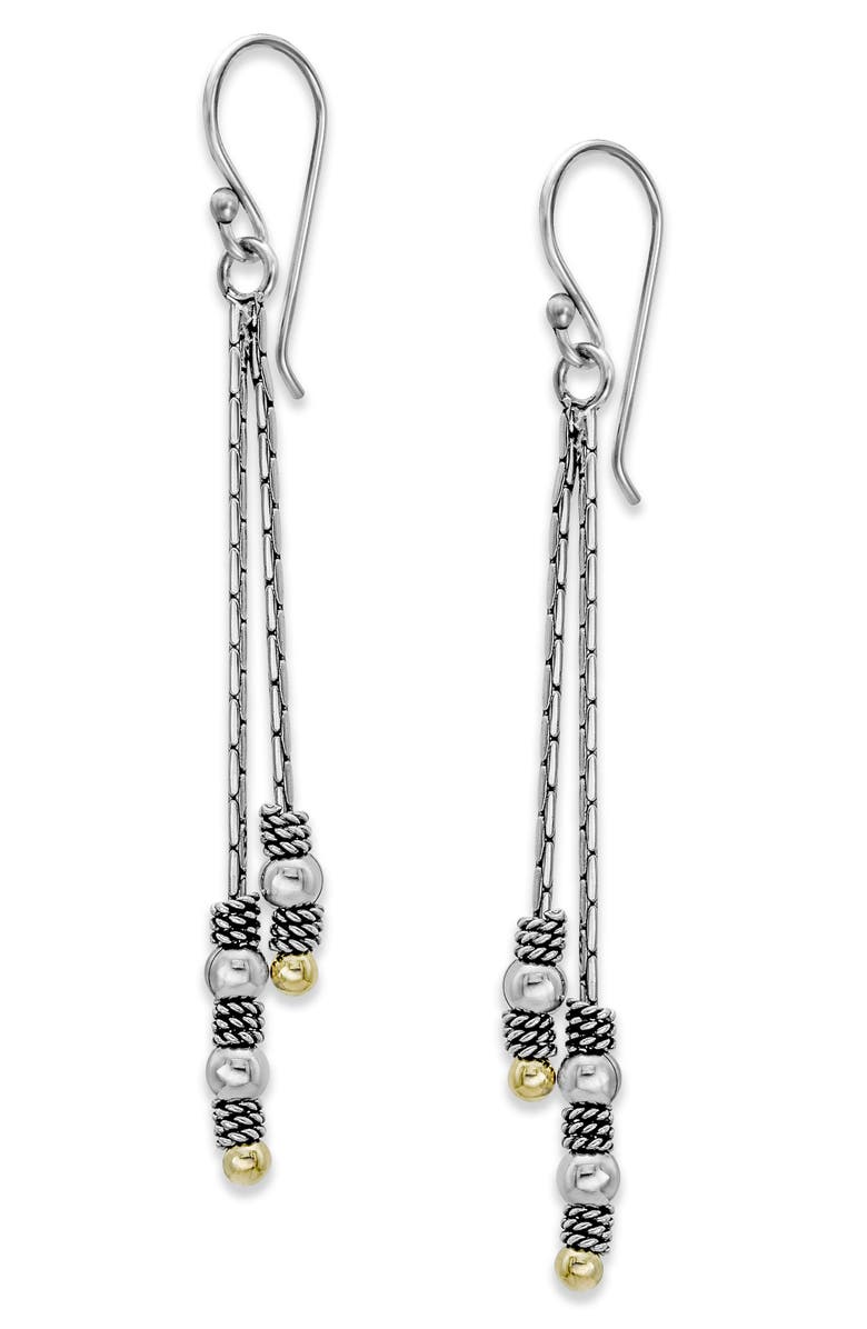 SAMUEL B. Sterling Silver & 18K Gold Chain & Ball Drop Earrings, Main, color, 