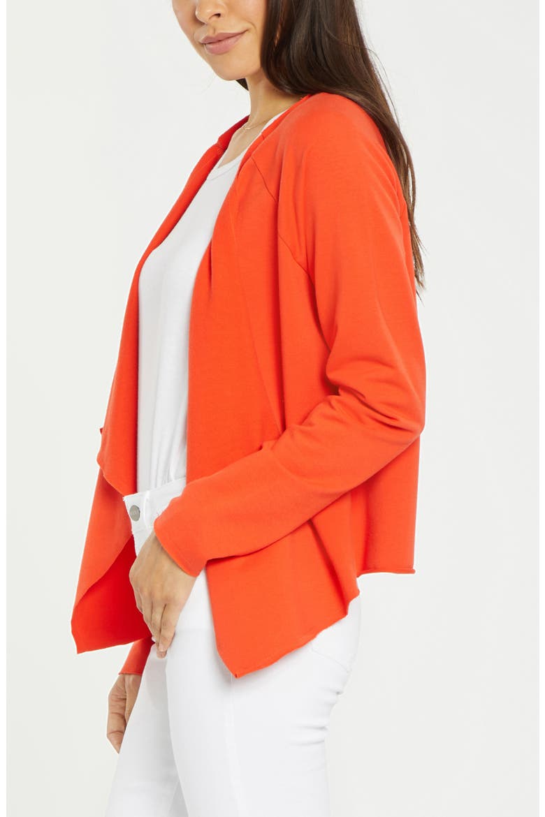 Draped Open Front Sweatshirt, Alternate, color, OPOPPY