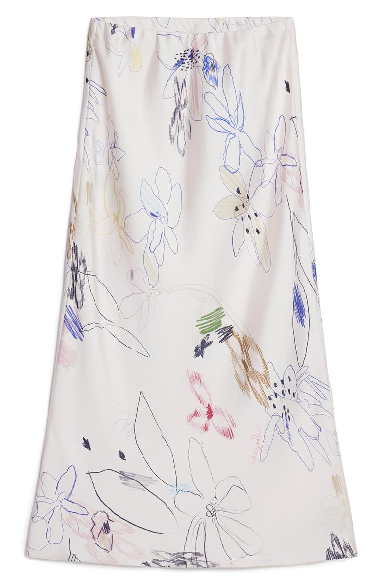 Desigual Floral Print Bias Cut Maxi Skirt, Alternate, color, White/ Light Beige Multi