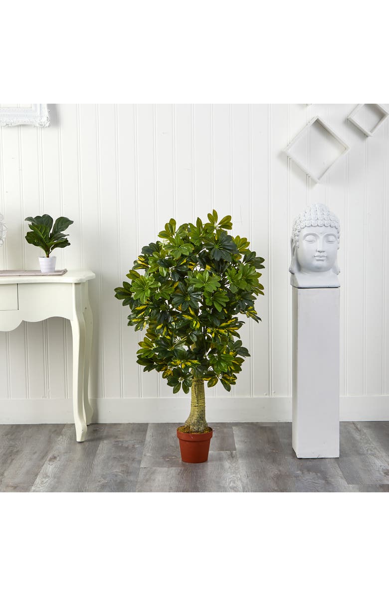 NEARLY NATURAL Schefflera Silk 4ft. Tree, Alternate, color,