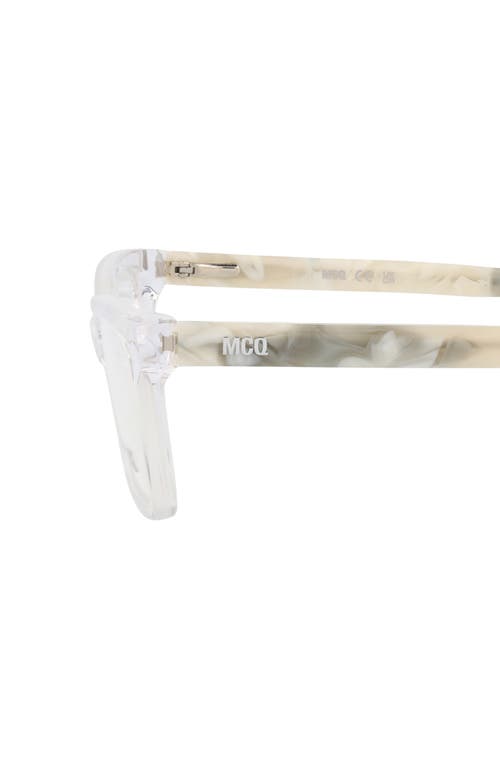 Alexander Mcqueen Mcqueen 51mm Rectangular Optical Glasses In Crystal White Transparent