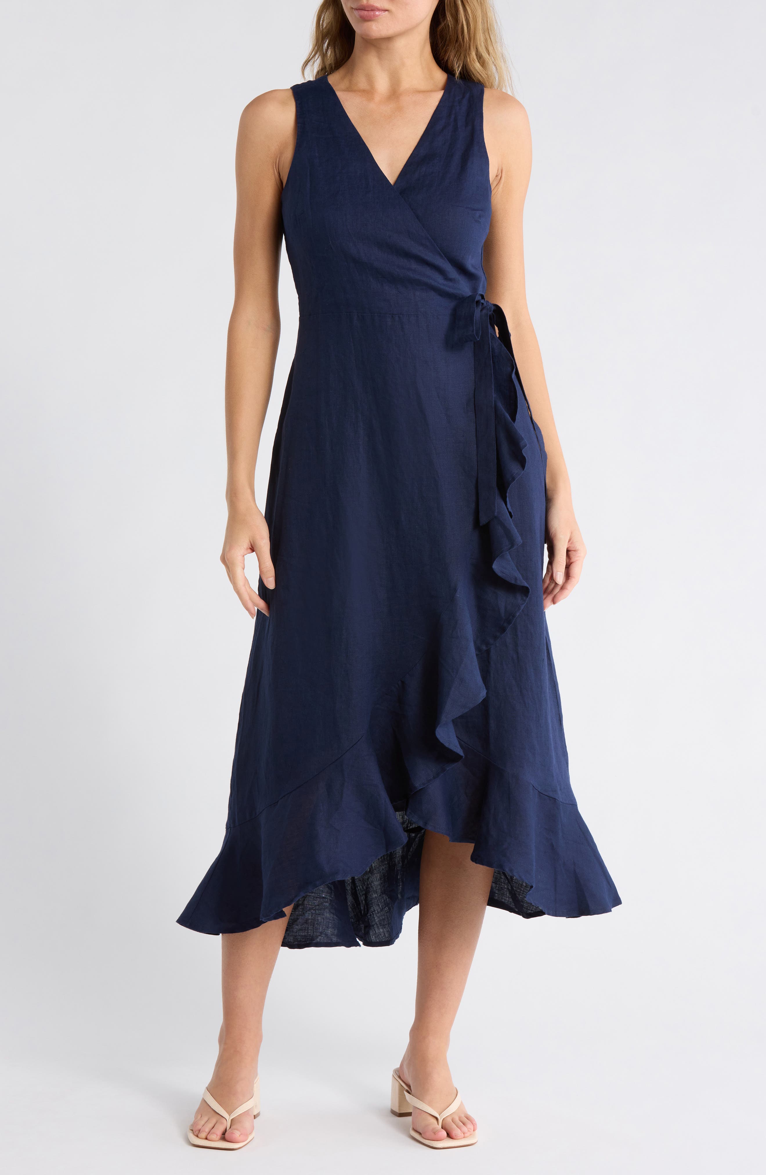 Tommy Bahama Coastalina Sleeveless Linen Wrap Dress