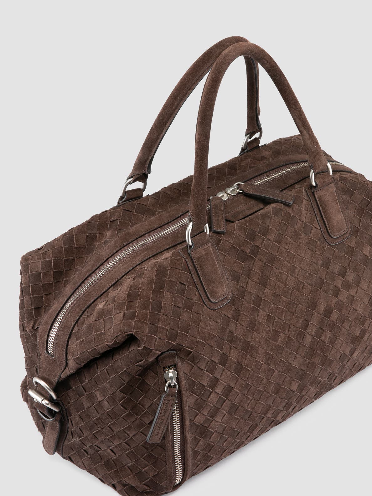 Officine Creative Armor 019 Hand-Woven Weekender Bag, Alternate, color, Brown