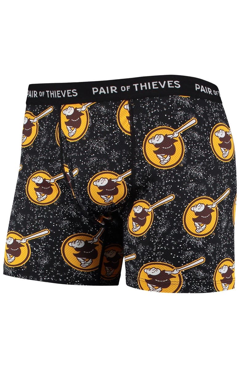 Pair of Thieves Men's Pair of Thieves Black San Diego Padres Super Fit 2-Pack Boxer Briefs Set, Alternate, color, Black