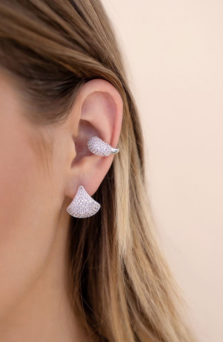 Ettika Pavé Cubic Zirconia Teardrop Ear Cuff, Alternate, color,