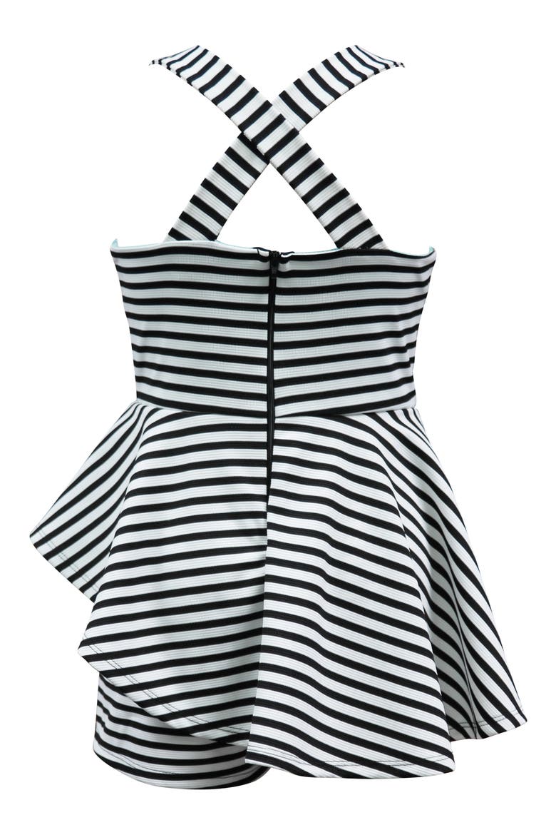 Textured Stripe Romper, Alternate, color, BLACK