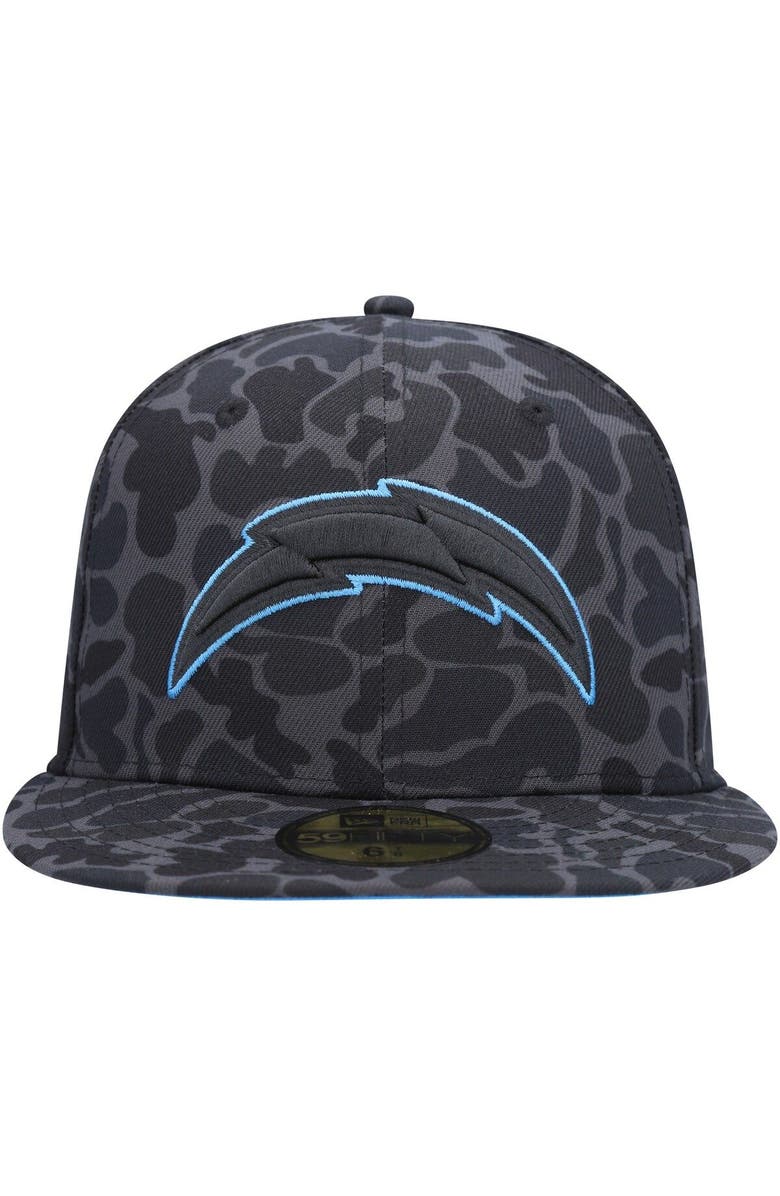 New Era Men's New Era Black Los Angeles Chargers Amoeba Camo 59FIFTY Fitted Hat, Alternate, color,