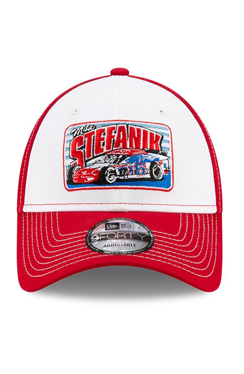 New Era Men's New Era White/Red Mike Stefanik NASCAR Hall of Fame Class of 2021 Inductee 9FORTY Adjustable Hat, Alternate, color, White