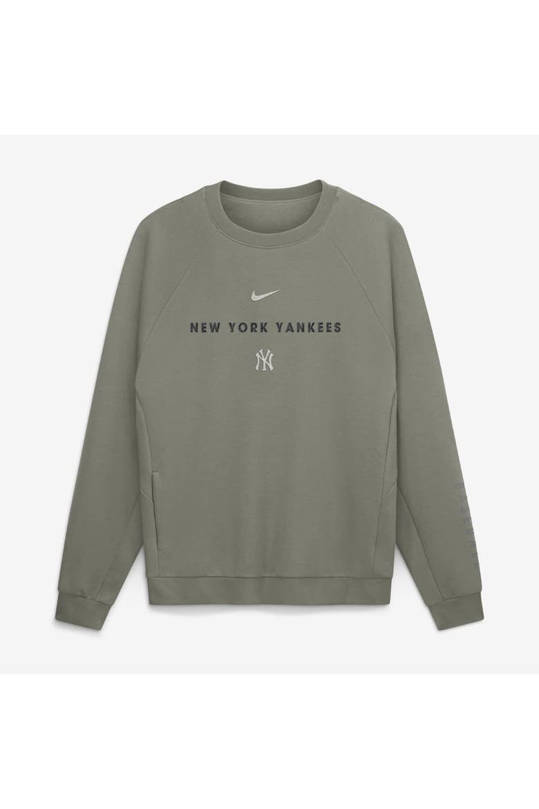 Men's Nike Olive New York Yankees Statement Primary Raglan Dri-FIT Sweatshirt, Alternate, color, Olive