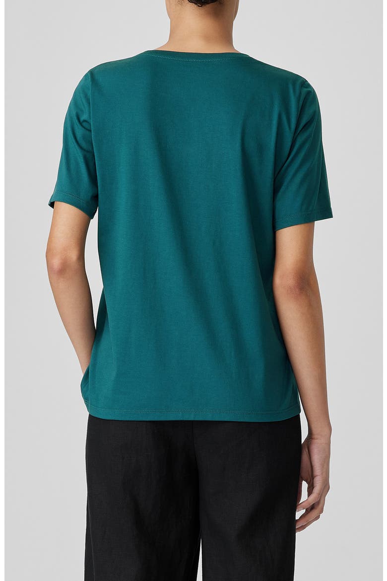 Crewneck Organic Cotton Jersey Top, Alternate, color, AEGEAN