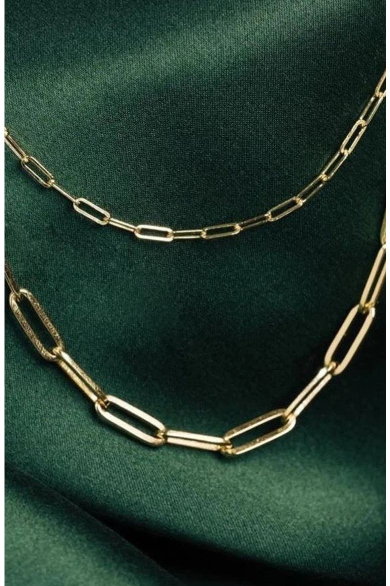 Large Paperclip Chain Necklace, Alternate, color, Yellow Gold Vermeil